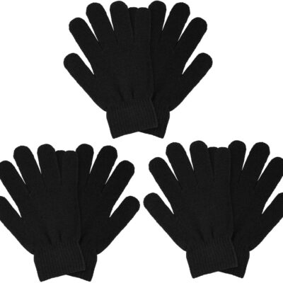 3-Pack Adult Stretch Knit Gloves